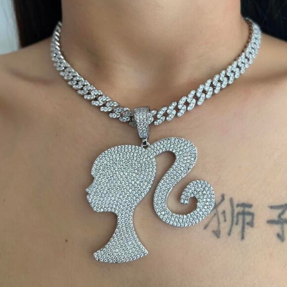 Barbie Jewelry - Barbie Silver Cuban Necklace 16 Inch